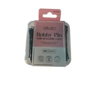 Célavi Bobby Pins 100 Count Strong Hold Hair Accessories Reusable Case